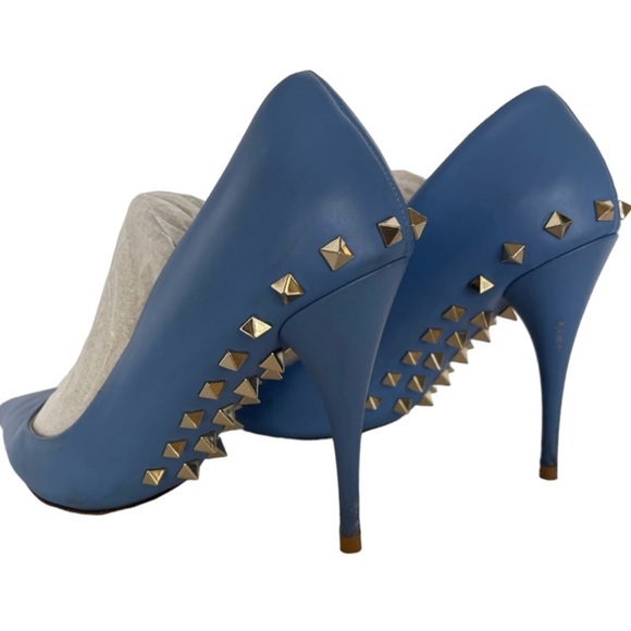 Authentic Valentino Garavani Blue leather Rockstud heels size 40 - Picture 3 of 16
